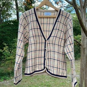 Pendleton Vintage Cardigan Wool Blend Plaid Sweater